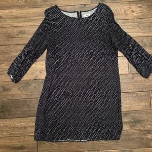Old Navy Large TALL navy floral 3/4 sleeve shift dress
